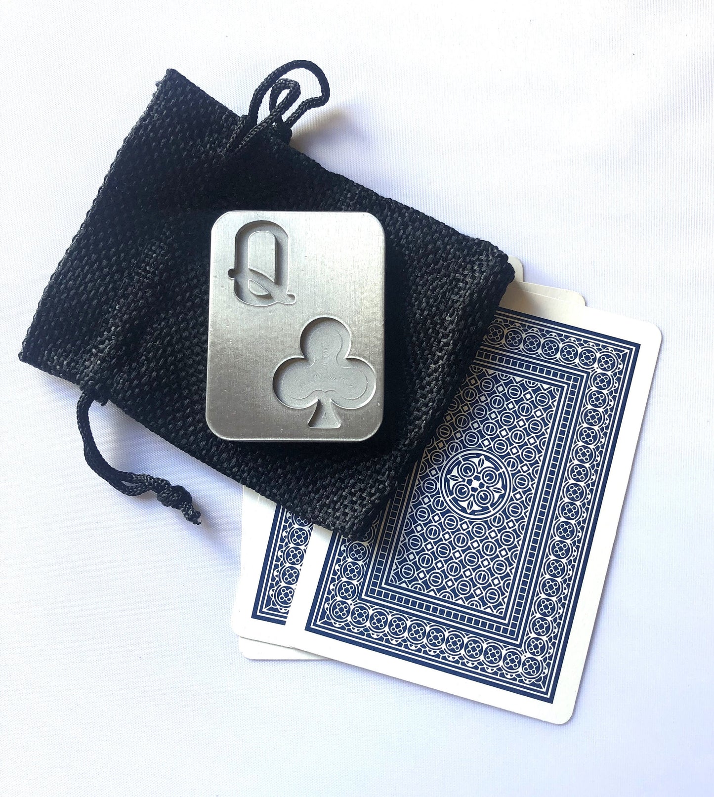 Queen poker card guard protector, spade, heart, club, diamond with storage bag